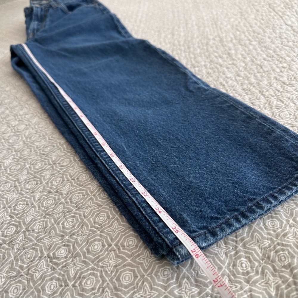 MOTHER High Rise Wide Leg Jeans in Dark Indigo Blue - Picture 14 of 16